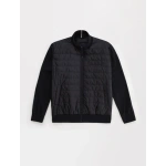 Black Hybrid Bomber Jacket1