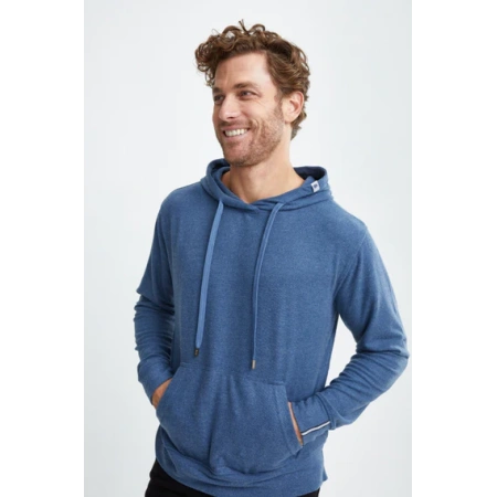 Stone Rose Denim Blue T-Series Fleece Knit Hoodie