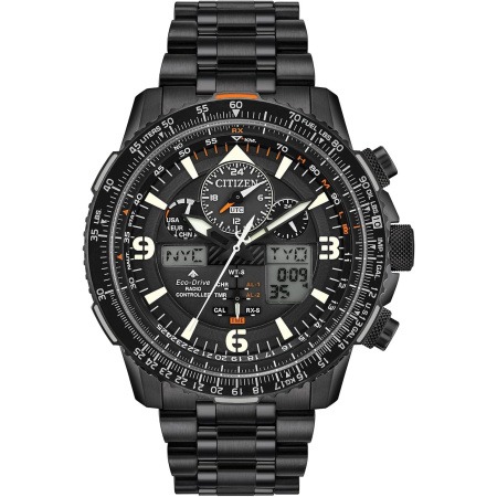 Citizen Skyhawk A-T Black Edition - Sleek Eco-Drive Aviator Watch JY8075-51E