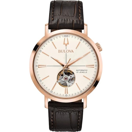 Bulova Aerojet 97A136 - Classic Automatic Leather Watch