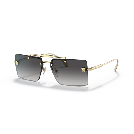 Versace VE2245 Sunglasses: Gold Frame with Grey Gradient Lenses for Ultimate Sophistication