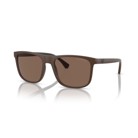 Emporio Armani EA4129 Sunglasses: Matte Brown Frame with Brown Solid Color Lenses for Timeless Style
