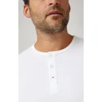 White Solid 3 Buttons Henley1