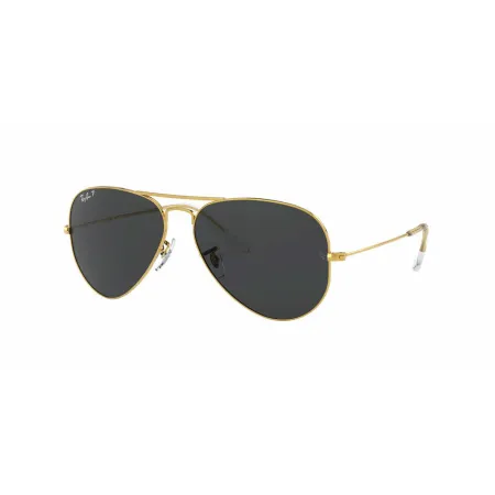 Ray-Ban RB3025 - Large Metal Aviator Sunglasses Legend Gold / Polarized Black Lens 58-14-135
