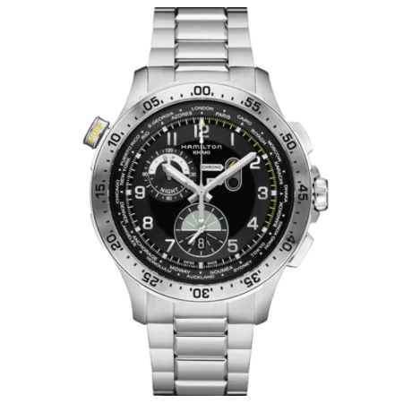 Navigate Time Zones with Hamilton Khaki Aviation Worldtimer H76714135