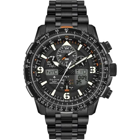 Citizen Skyhawk A-T Black Edition - Sleek Eco-Drive Aviator Watch JY8075-51E
