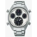 Seiko Silver Black Dial Chronograph Watch