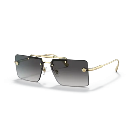 Versace VE2245 Sunglasses: Gold Frame with Grey Gradient Lenses for Ultimate Sophistication