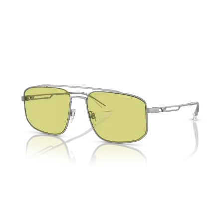 Emporio Armani EA2139 Sunglasses: Matte Silver Frame with Green Lenses for Contemporary Elegance
