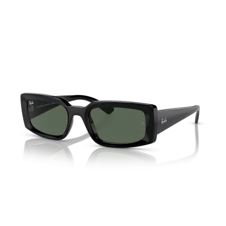 Ray-Ban RB4395 Kiliane Bio-Based: Eco-Conscious Black Frame with Dark Green Classic Lenses