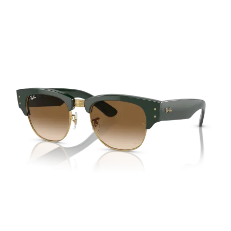 Ray-Ban RB0316S Mega Clubmaster: Green On Gold Frame with Light Brown Gradient Lenses