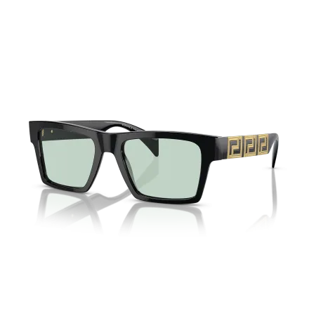 Versace VE4445 Sunglasses: Black Frame with Photo Green Lenses for Iconic Elegance