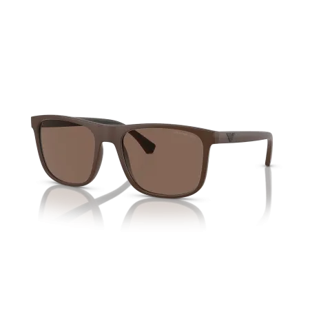 Emporio Armani EA4129 Sunglasses: Matte Brown Frame with Brown Lenses for Classic Appeal