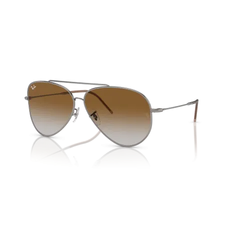 RBR0101S Aviator Reverse in Gunmetal: Sophisticated Brown Gradient Lenses