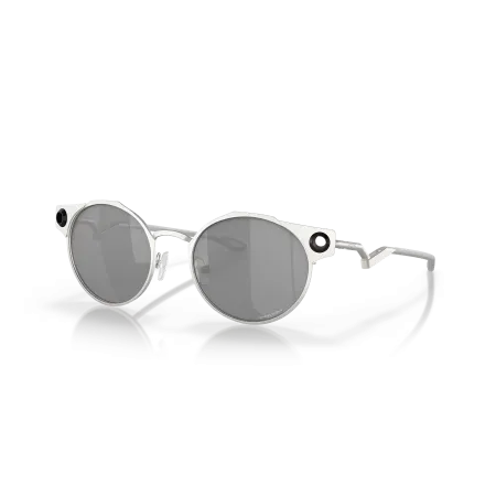 Oakley OO6046 Deadbolt: Satin Chrome Frame with Prizm Black Lenses for Cutting-Edge Style