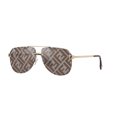 Fendi Sky FE40115U Sunglasses - High Bridge Fit - Gold Frame with Brown Lenses