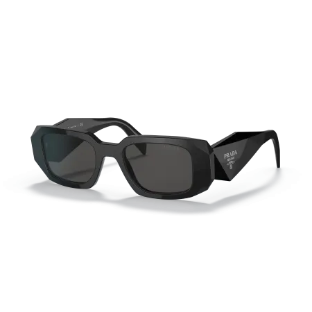 Prada PR 17WS Sunglasses - Regular Universal Fit - Black Frame with Dark Grey Solid Color Lenses