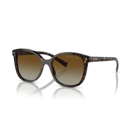 Prada PR 22ZS Sunglasses - Regular High Bridge Fit - Tortoise Frame with Polarized Brown Gradient Lenses