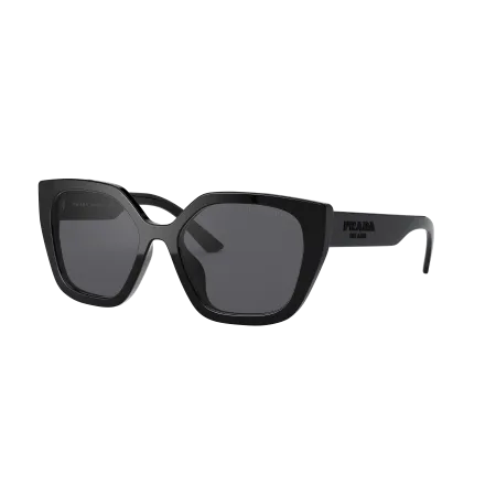 Prada PR 24XS Sunglasses - Wide High Bridge Fit - Black Frame with Polarized Grey Lenses