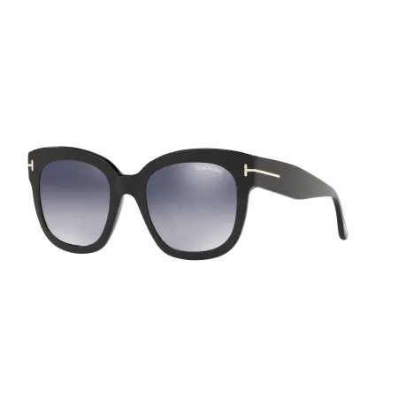 Tom Ford FT0613 Sunglasses - Wide High Bridge Fit - Black Frame with Grey Mirror Lenses