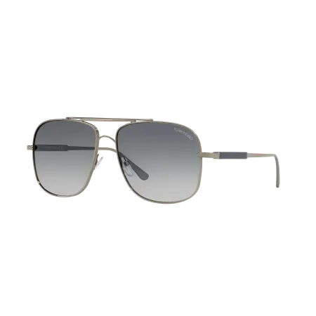 Tom Ford FT0669 Sunglasses - Wide High Bridge Fit - Gunmetal Shiny Frame with Blue Gradient Lenses