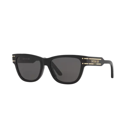 Dior Diorsignature S6U Cd40145U Sunglasses - Regular High Bridge Fit - Black Shiny Frame with Grey Lenses